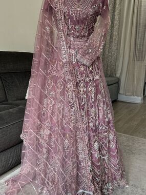 Embellished Dusty Rose Formal Maxi Dress